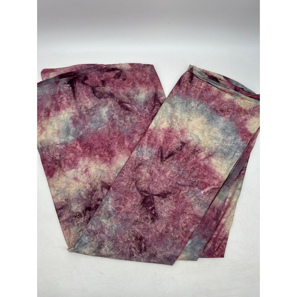 Tie-Dye 4-Way Stretch Spandex Blend Fabric 62"x108" Multicolor Gold Design